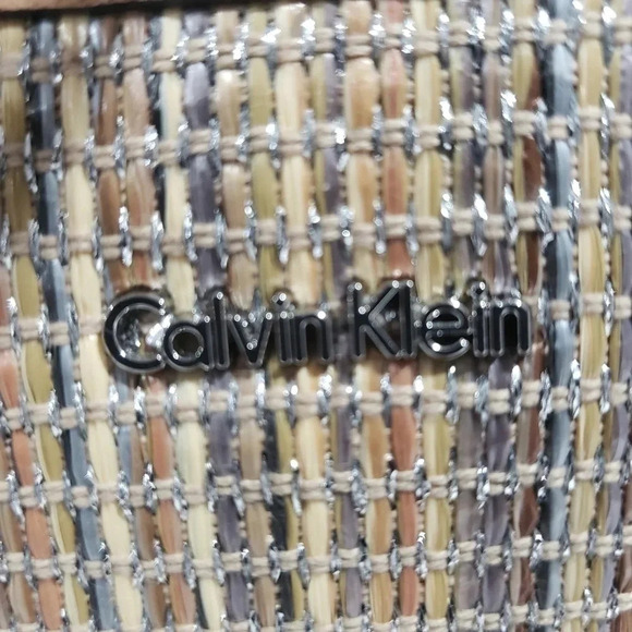 Calvin Klein Tote  Bag Brown/Tan With Floral Aplique - Picture 6 of 12